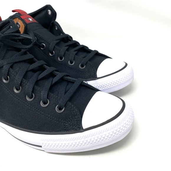 Converse CTAS HIGH STREET Black Canvas Brown Heel Mid Top Sneakers Men's 166077C - Picture 3 of 10